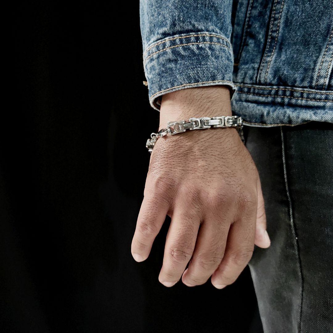 Pulsera "Silver Biker" - Gran Cuervo Joyería