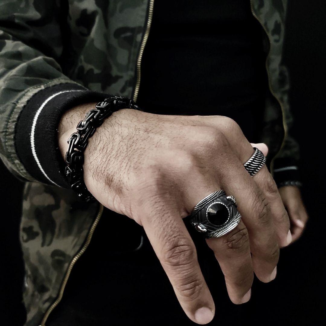 Pulsera "Black Biker" - Gran Cuervo Joyería