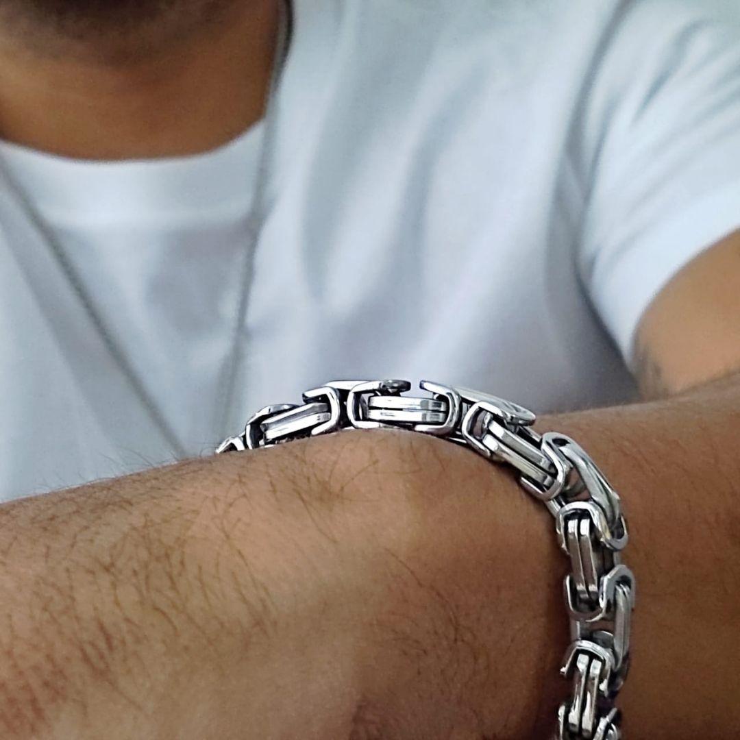 Pulsera "Silver Biker" - Gran Cuervo Joyería